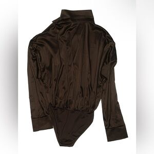 Commense Rich Brown Turtle Neck Bodysuit